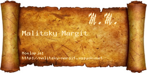 Malitsky Margit névjegykártya